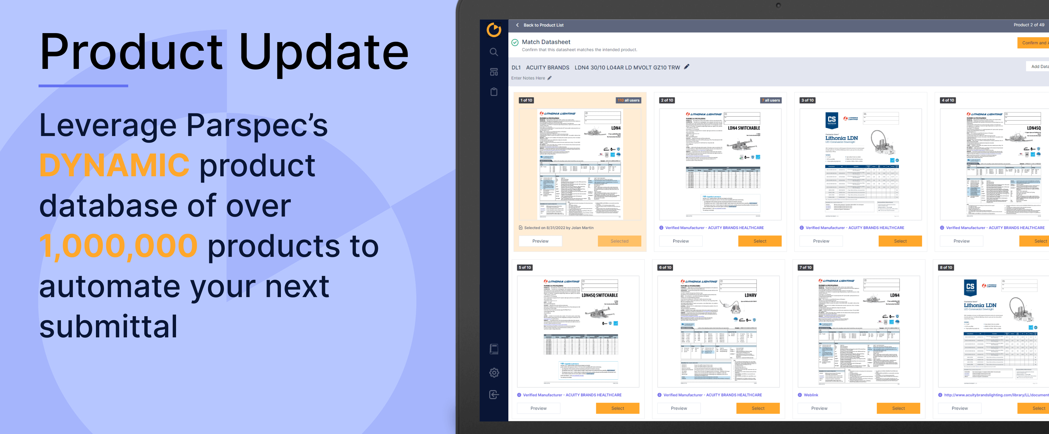 Parspec Product Update: 1 million datasheets